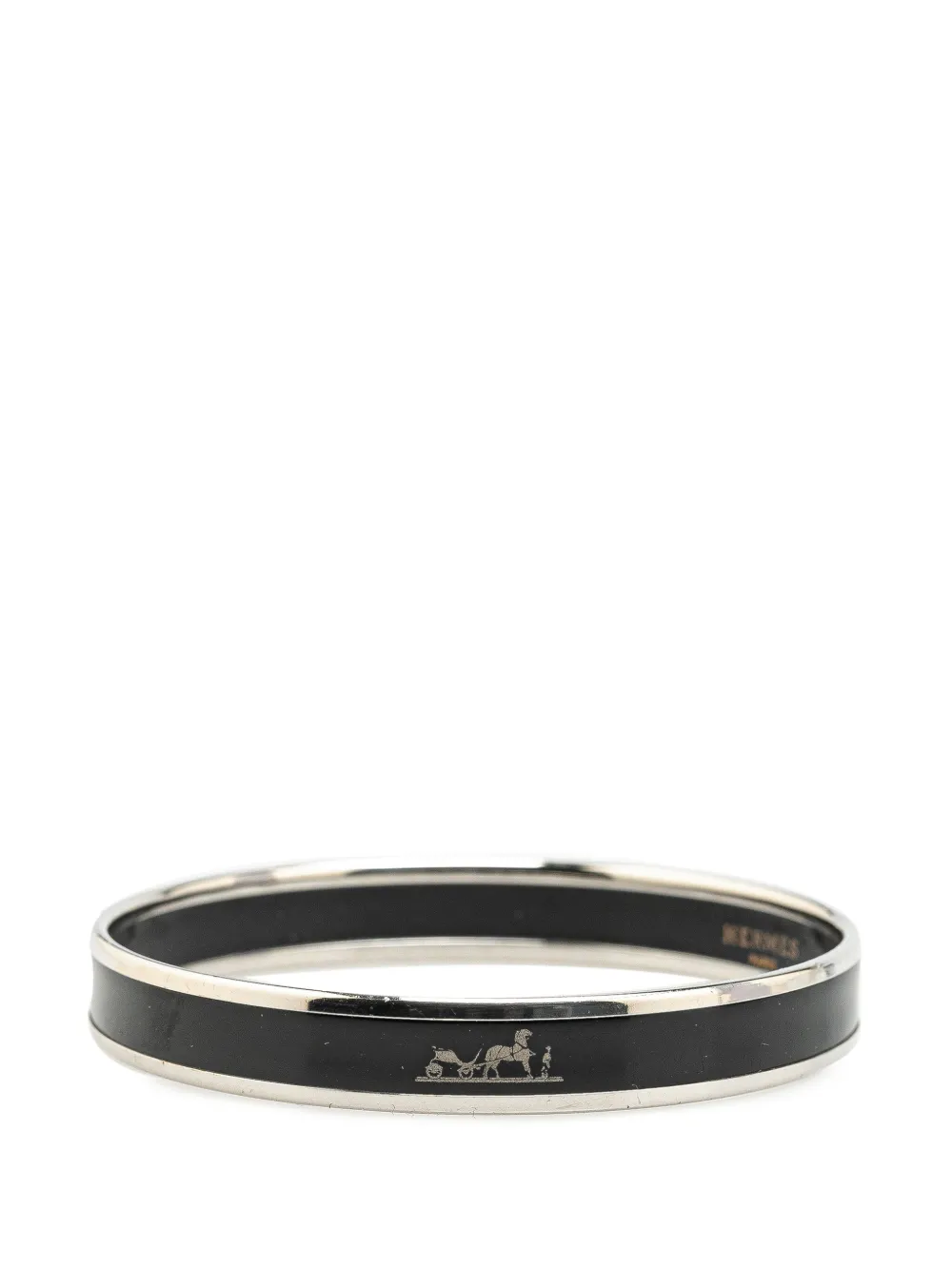Hermès Pre-Owned 1900s Caleche Bangle 62 smalle armband met email - Zilver