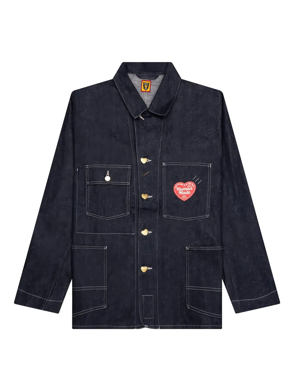 Human Made Denim jack met hartpatch Blauw