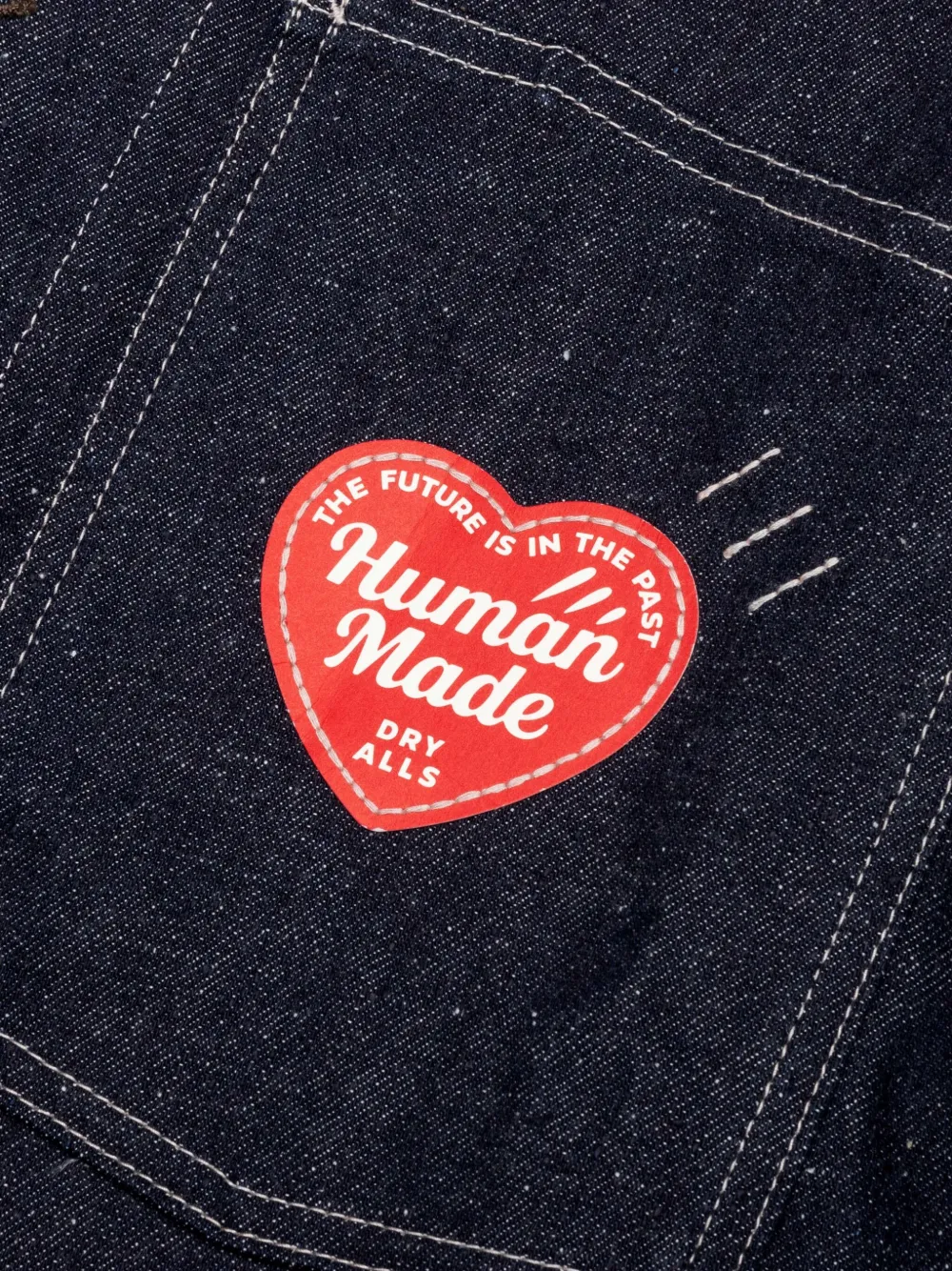 Human Made Denim jack met hartpatch Blauw