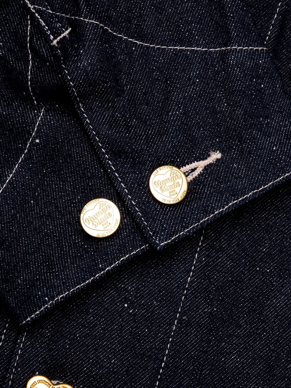 Human Made Denim jack met hartpatch Blauw