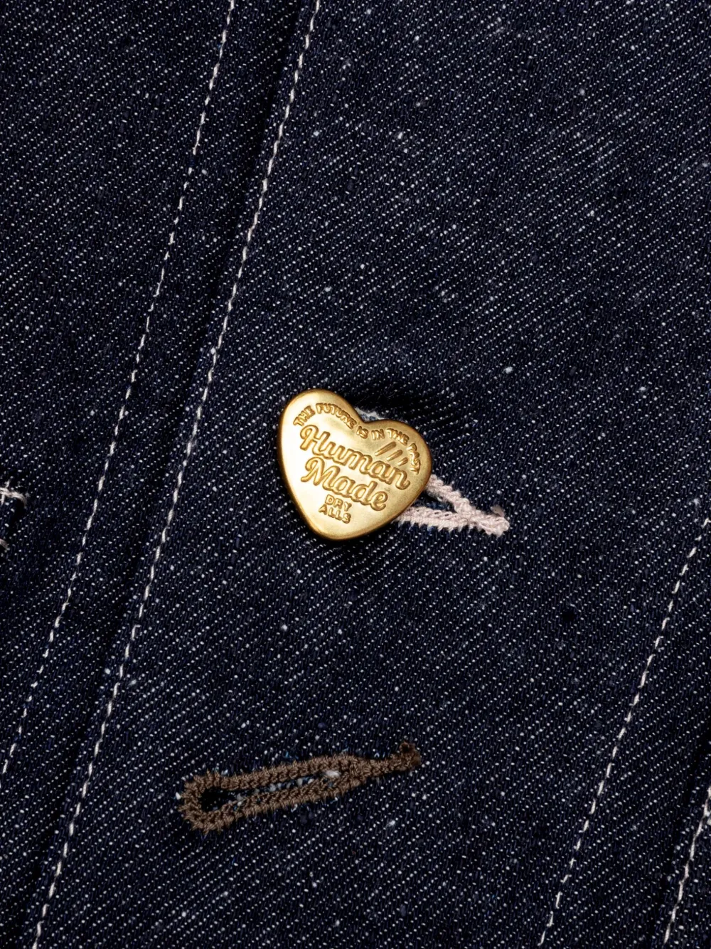 Human Made Denim jack met hartpatch Blauw