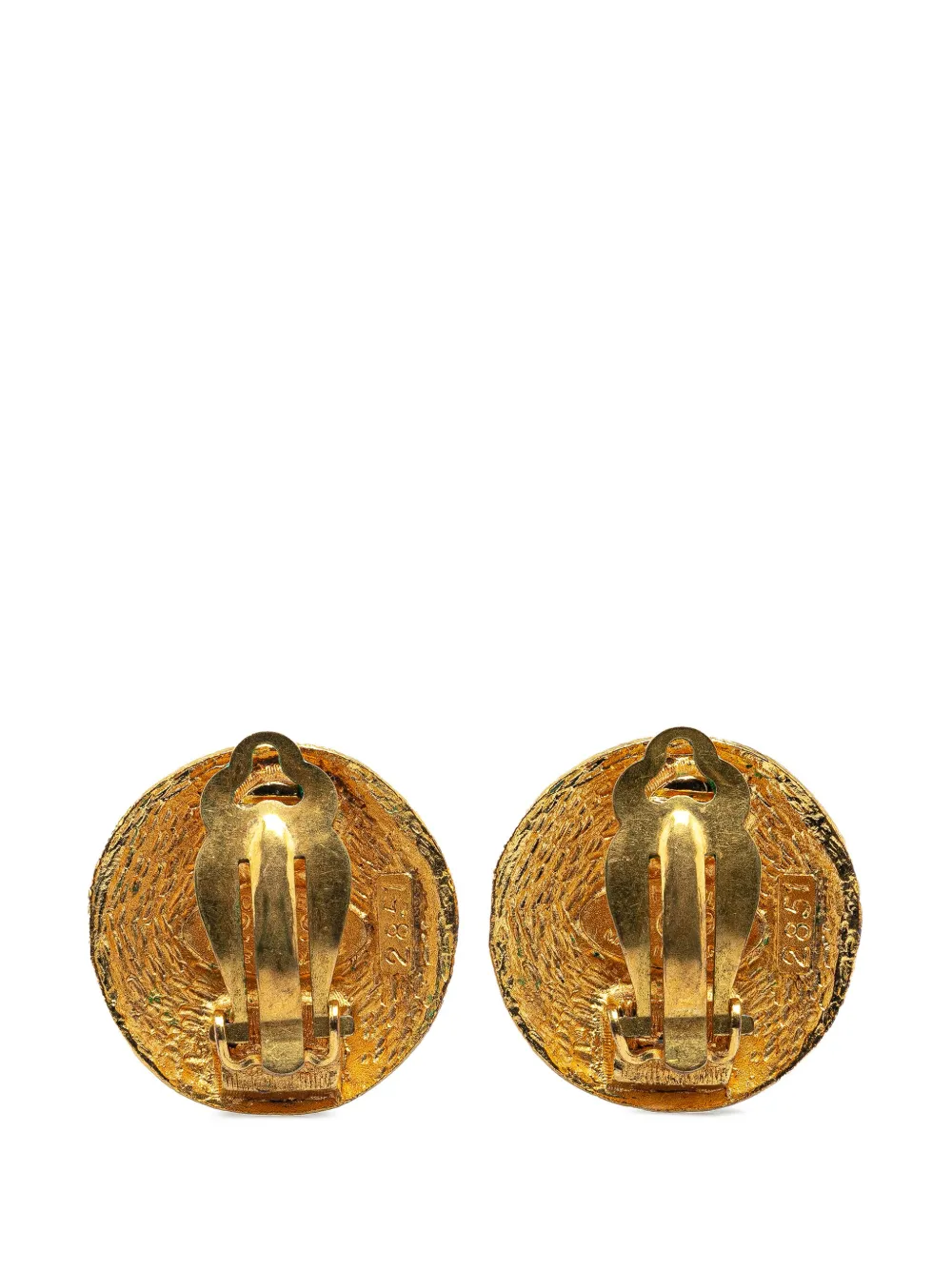 CHANEL Pre-Owned 1980-1990 Gold Plated CC Clip On Earrings costume earrings - Goud