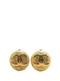 CHANEL Pre-Owned 1980-1990 Gold Plated CC Clip On Earrings costume earrings