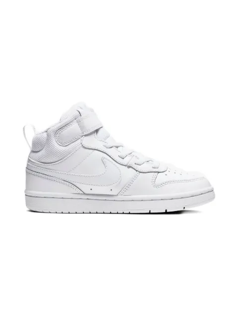 Nike Kids Court Borough Mid 2 "Triple White" sneakers