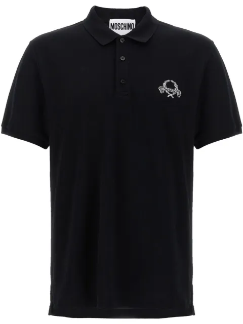 Moschino logo-embroidered polo shirt