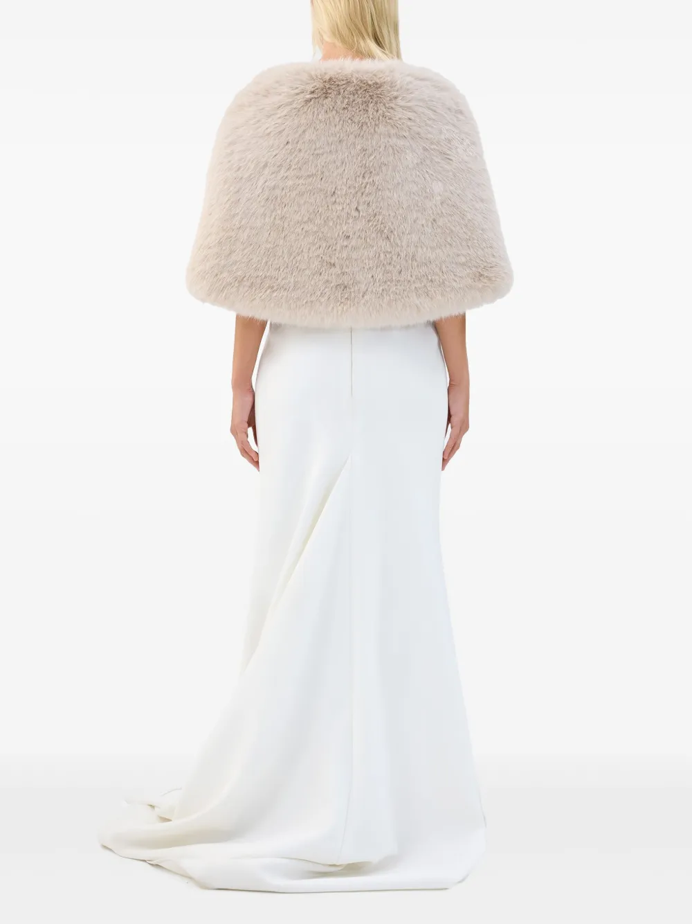 Unreal Fur Yasmine Cape In Neutral
