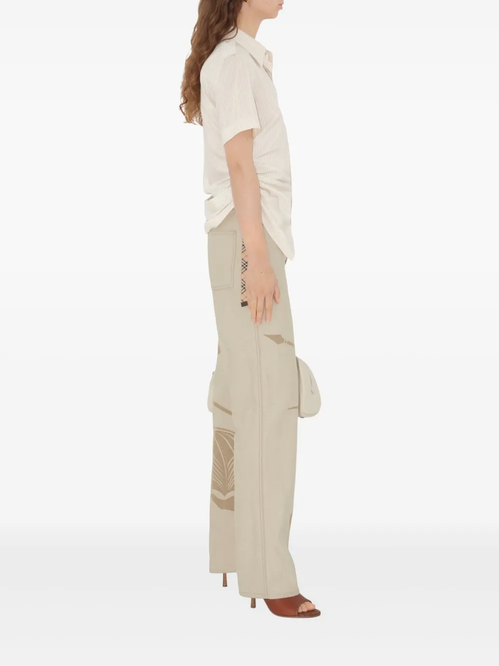 Shop Burberry Ekd Jeans In Neutrals
