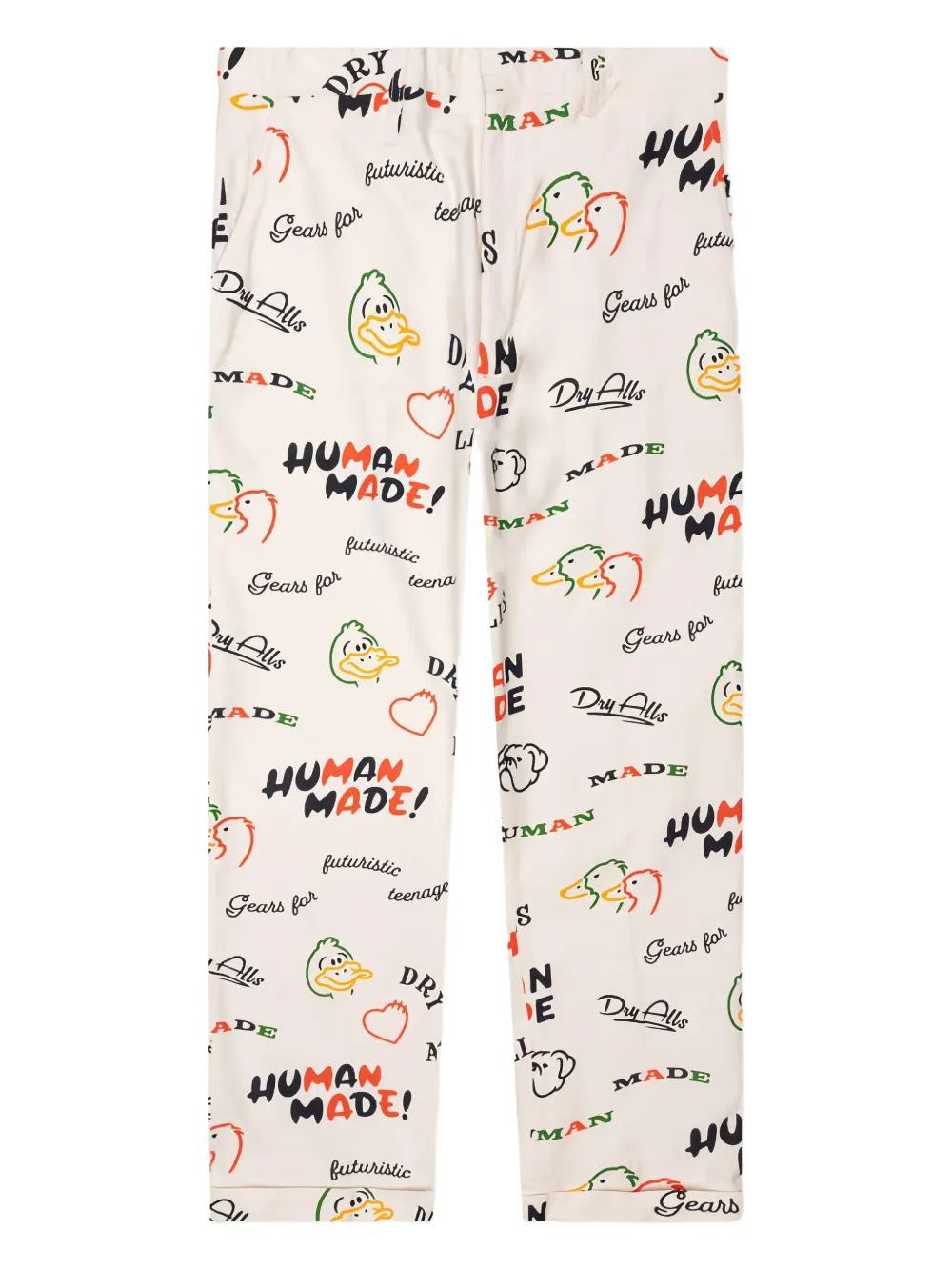 Human Made Duck-print Trousers In Neutral