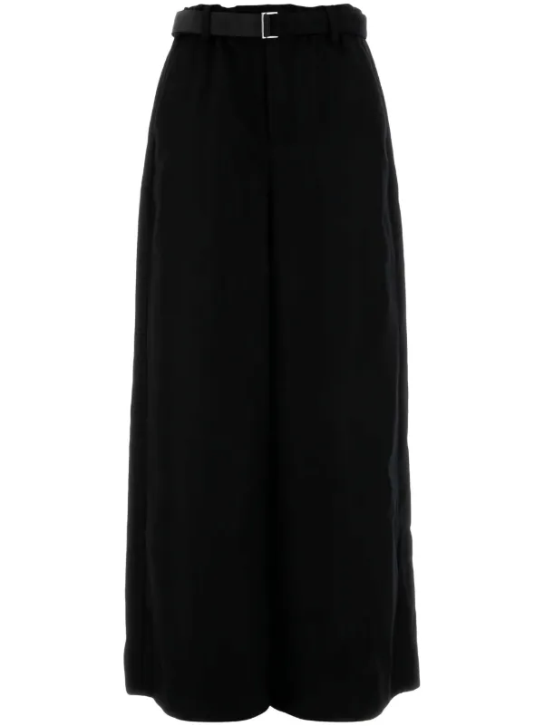 スーパーセール 半額 ワイドパンツ ウール Sacai | JP FARFETCH | ブラック パンツ
