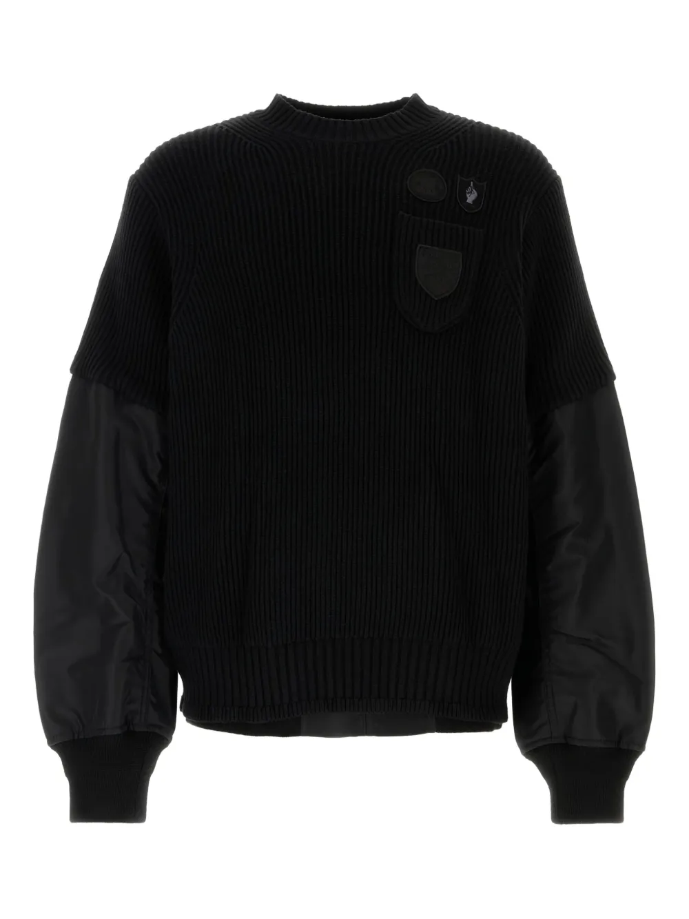 Sacai Gonz Multi-patch Sweater In Black