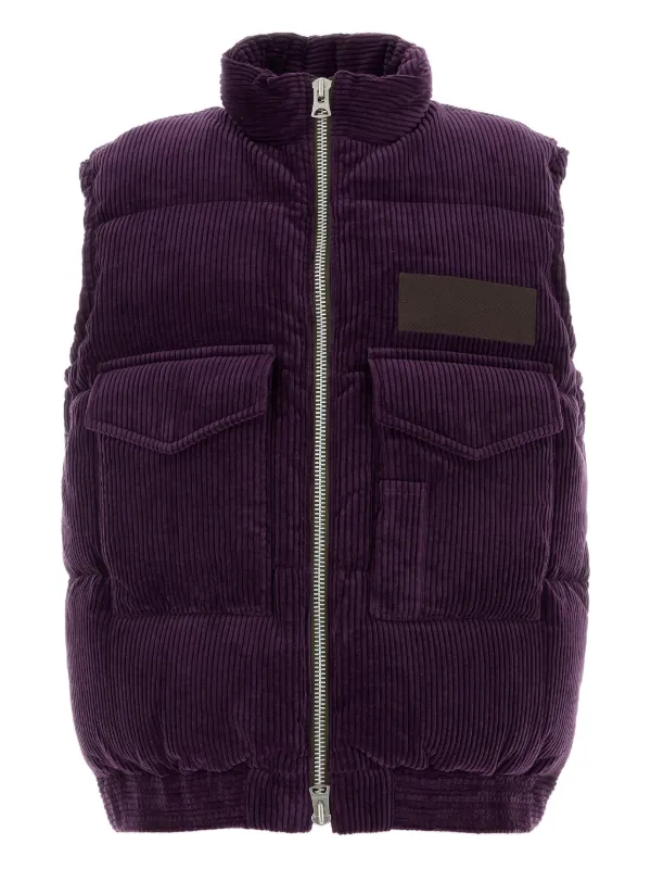 Sacai コーデュロイ パデッドベスト | パープル | FARFETCH JP