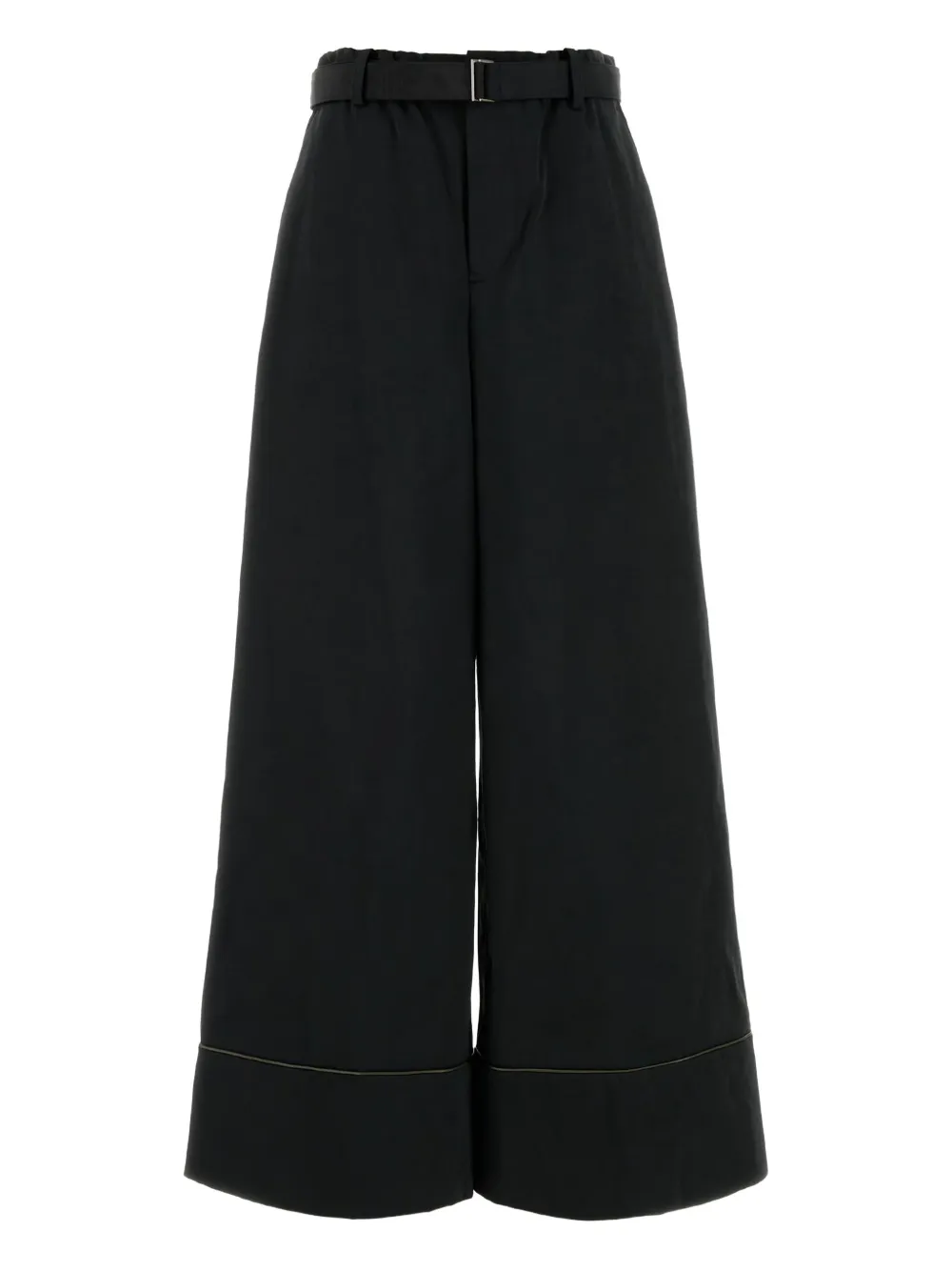 Sacai Broek met paspelzakken en manchetten Zwart