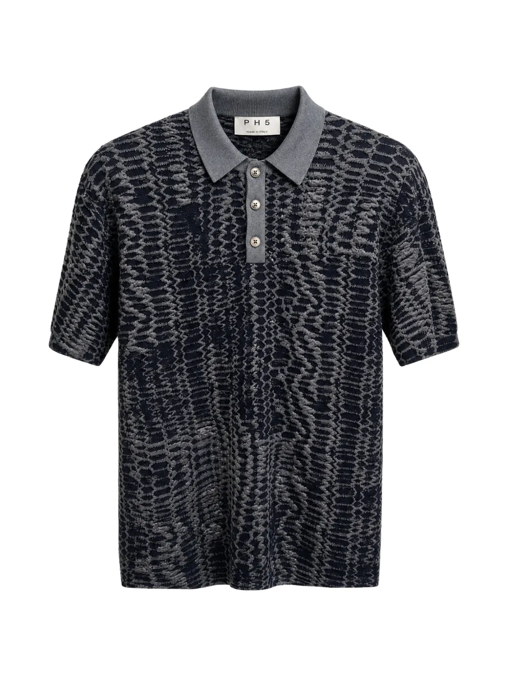 PH5 Polo in maglia con intarsi - Nero