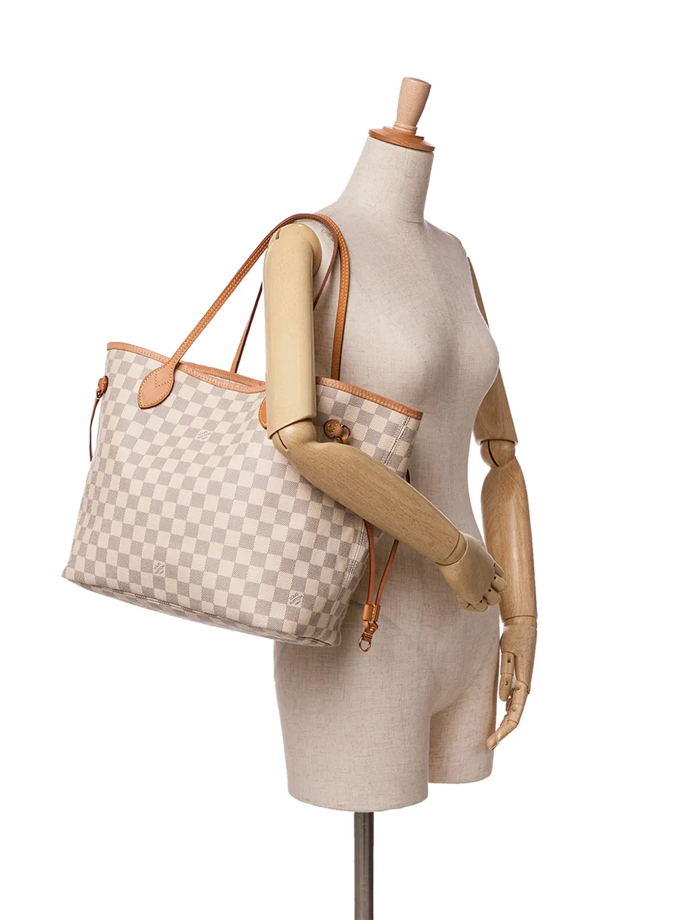 Louis Vuitton Pre-Owned 2019 Damier Azur Neverfull MM tote bag - Wit