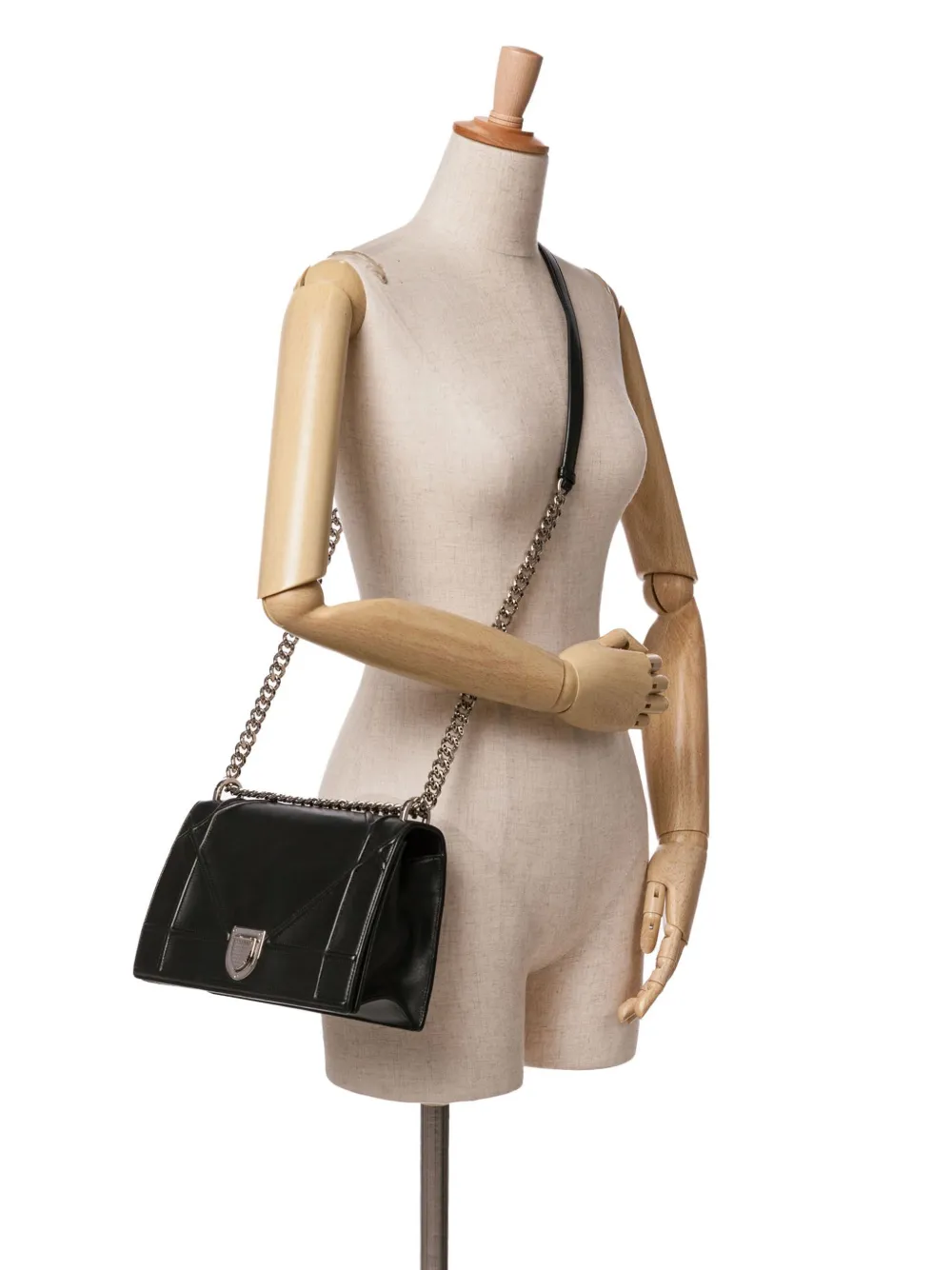 Christian Dior Pre-Owned 2015 Medium Lambskin Diorama Flap crossbody bag - Zwart