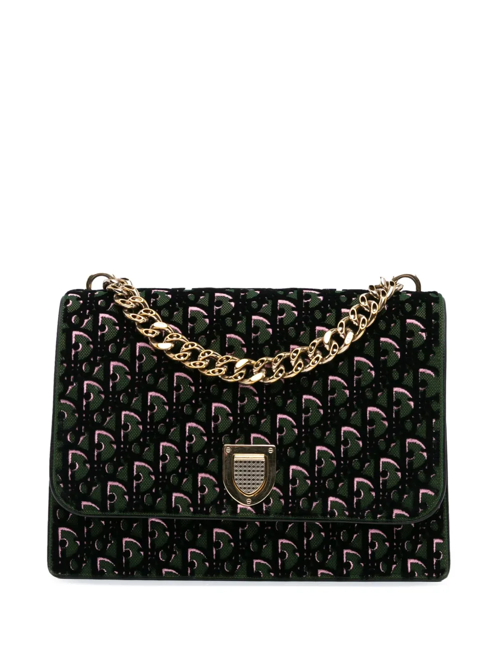 Christian Dior Pre-Owned Borsa a tracolla Diorama in velluto con motivo Oblique 2016 | verde | Image 1