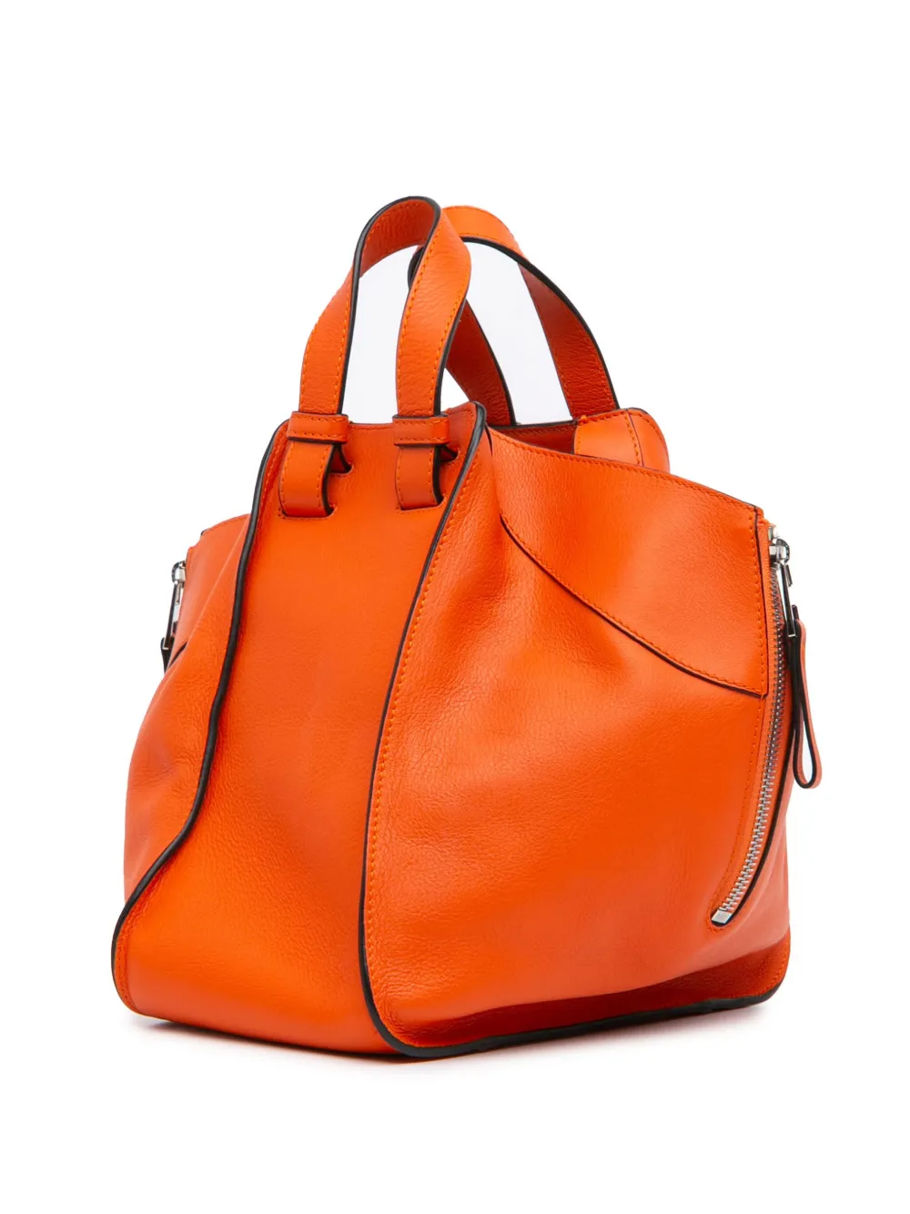 Pre-owned Loewe 2017 Small Leather Hammock Satchel In Orange