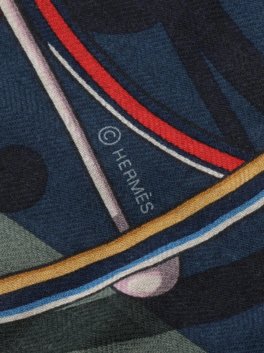 Hermès Pre-Owned 2010s Carréjean Carres 140 Voitures En Equilibre sjaal - Blauw