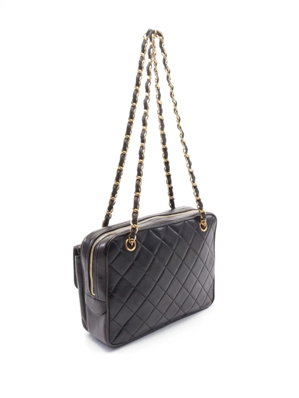 CHANEL Pre-Owned 1994-1996 matelassé schoudertas met kettinghengsel - Zwart