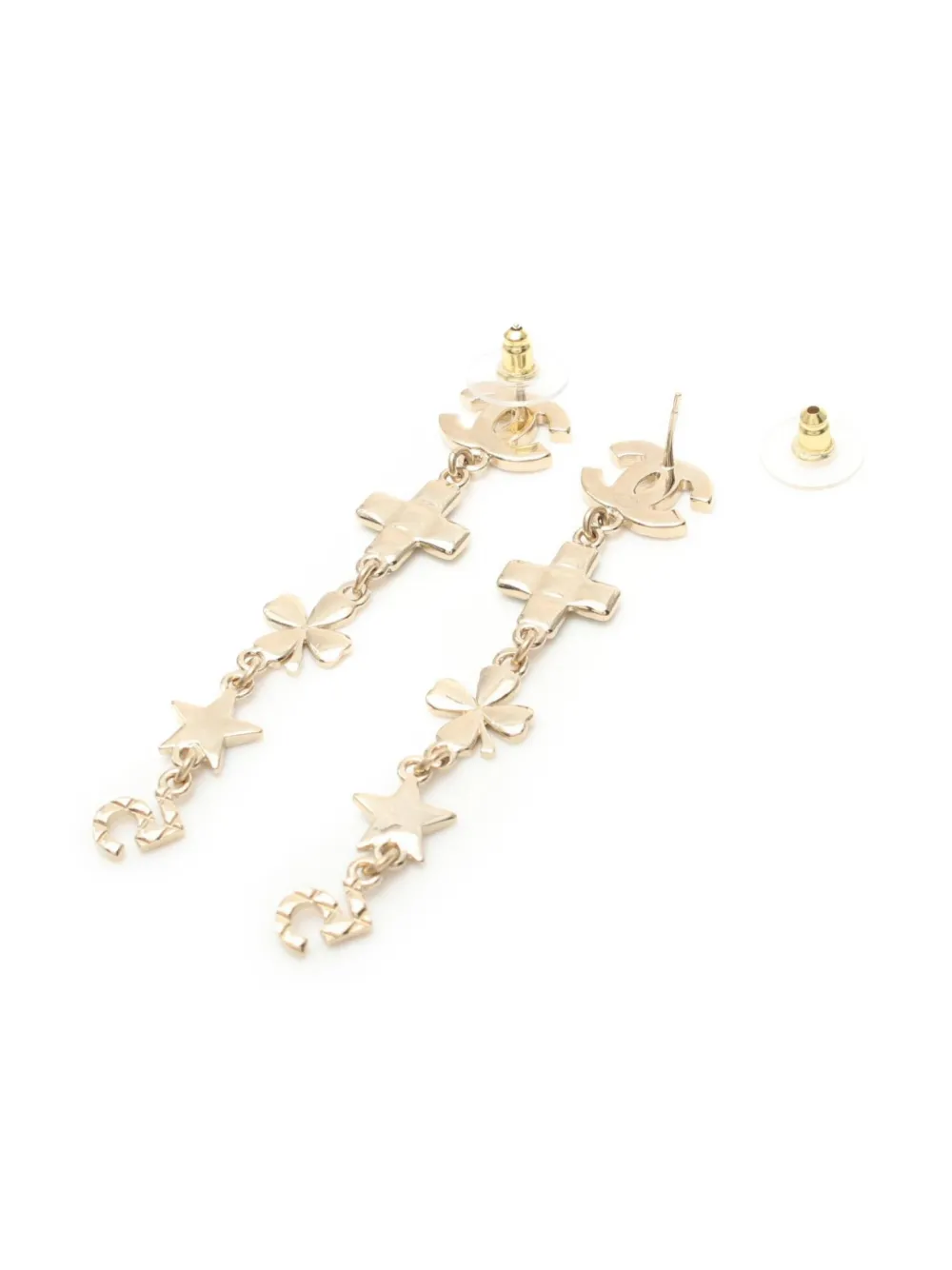 CHANEL Pre-Owned 1986-1988 No.5 dangle earrings - Goud