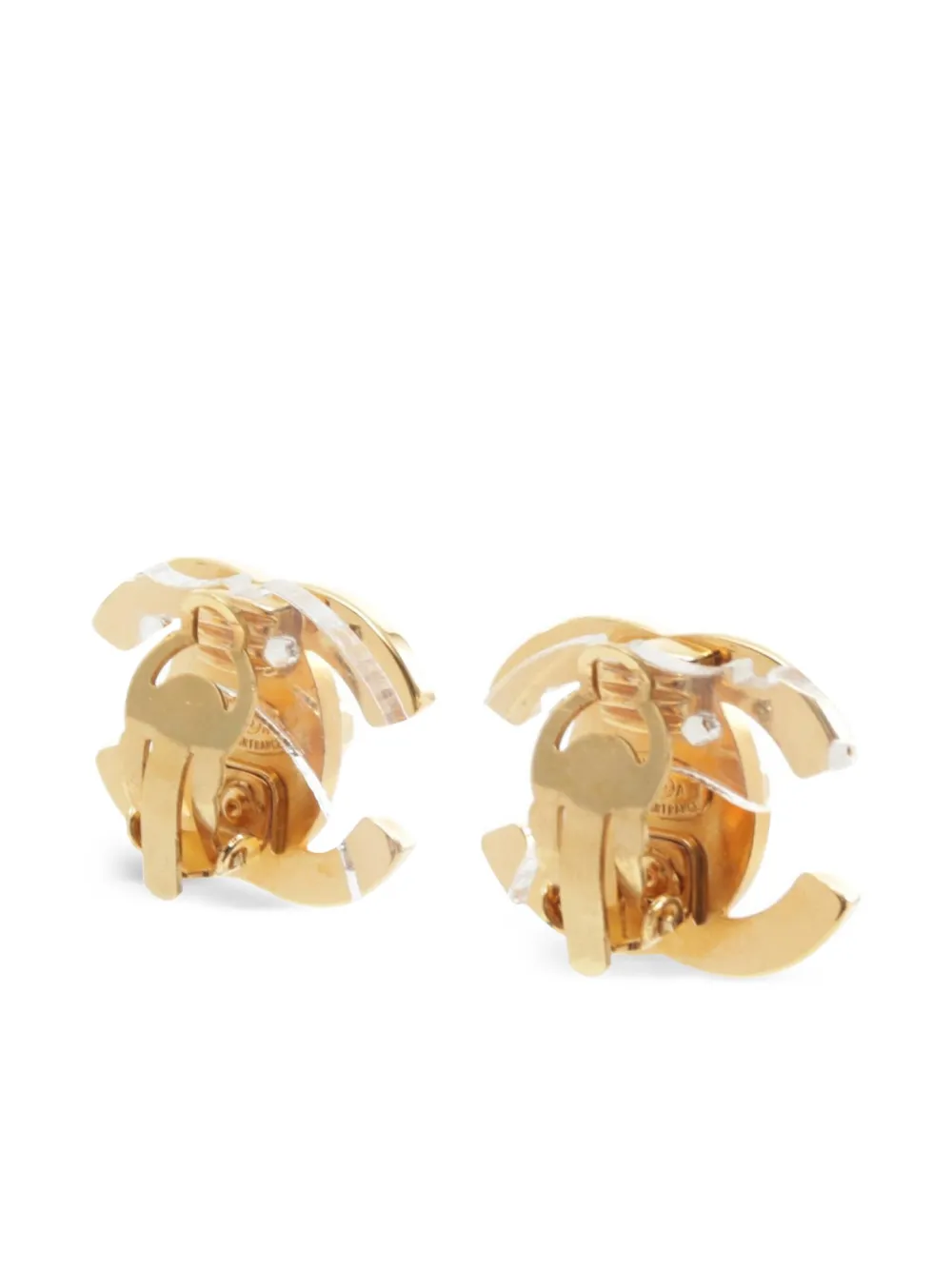 CHANEL Pre-Owned 1986-1988 CC turn-lock clip-on earrings - Goud