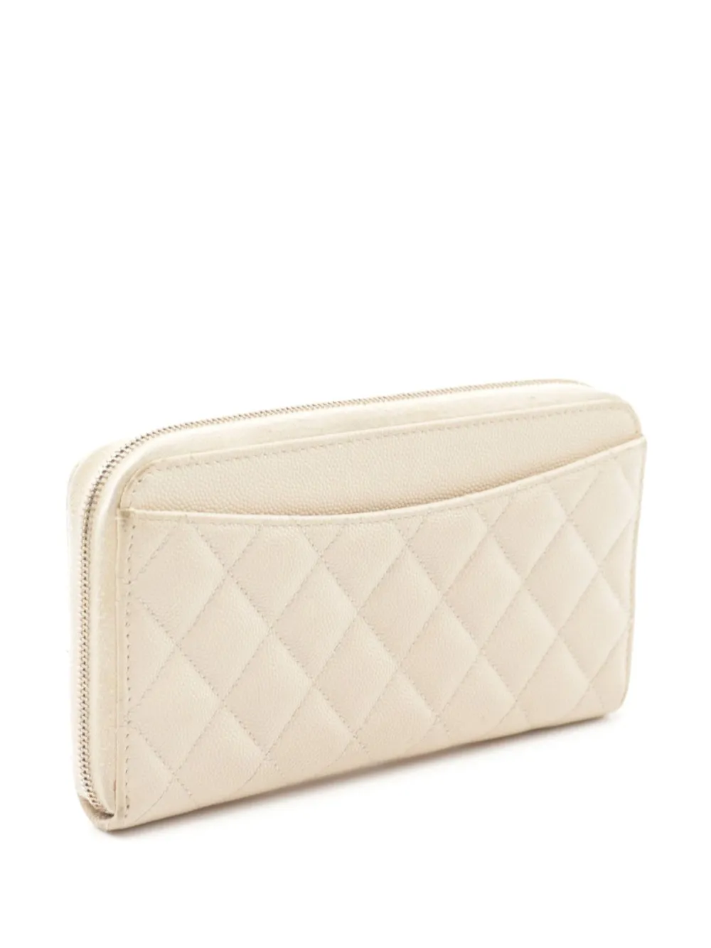 CHANEL Pre-Owned 2019s round zipper long wallet - Beige