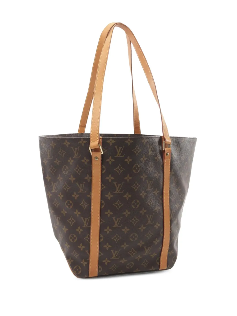 Pre-owned Louis Vuitton 1998 Sac Shopping Tote Bag In 褐色