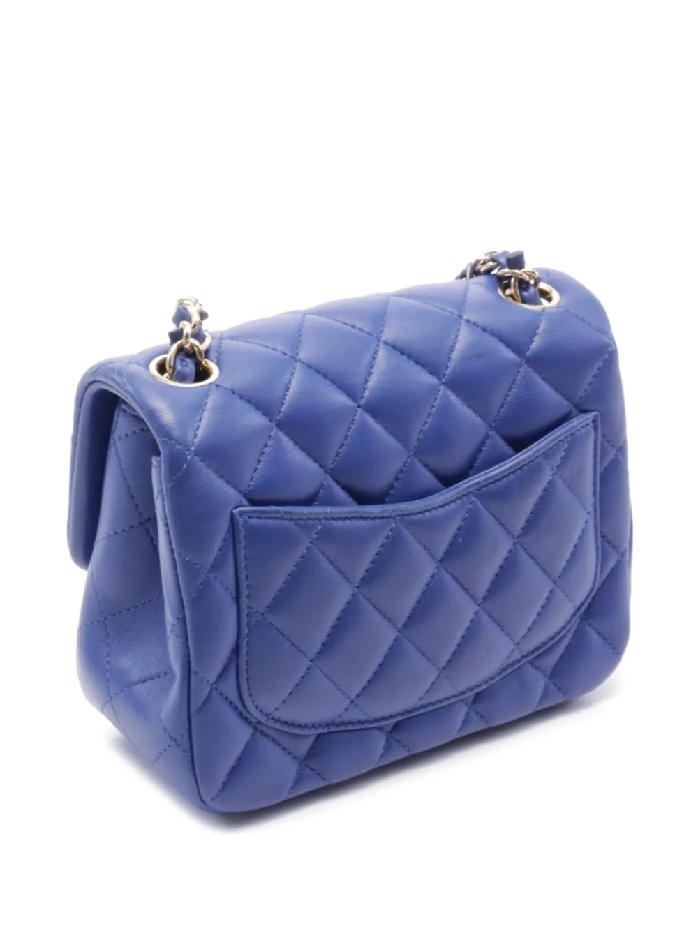 CHANEL Pre-Owned 2017-2018 Mini Square Flap schoudertas - Blauw