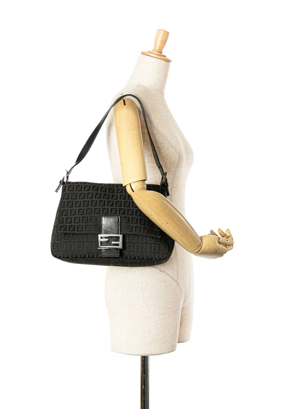 Fendi Pre-Owned 2010-2024 Zucchino Canvas Mamma Forever shoulder bag - Zwart