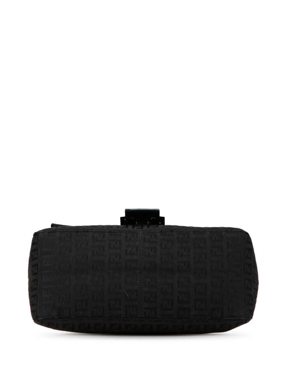 Pre-owned Fendi 2010-2024 Zucchino Canvas Mamma Forever Shoulder Bag In Black