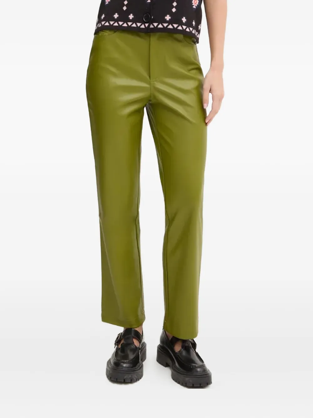NEVER FULLY DRESSED Broek met geborduurde zak Groen