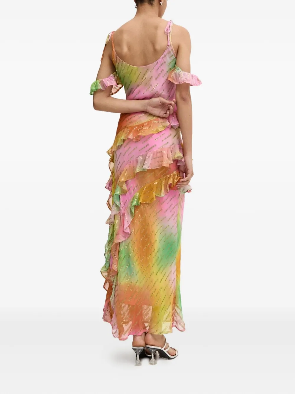Never Fully Dressed Faro Sequin-embellished Ruffled Dress In Multi