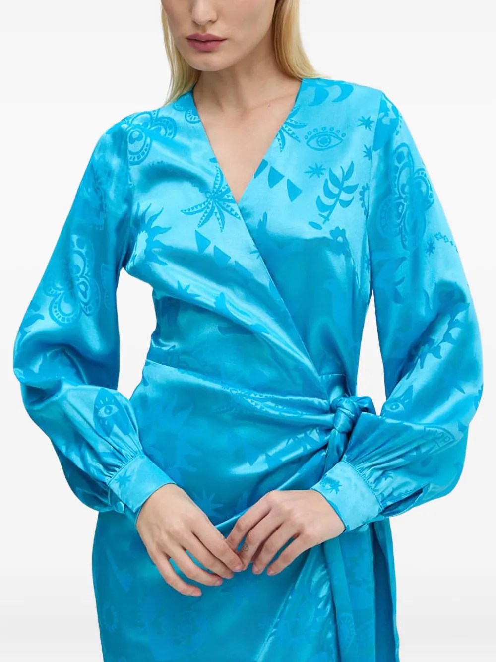 NEVER FULLY DRESSED Midi-wikkeljurk Blauw