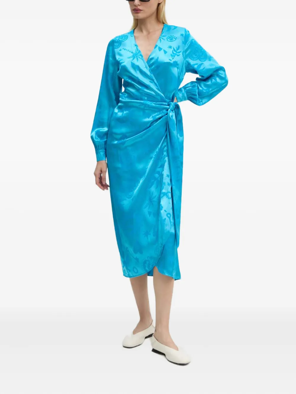 NEVER FULLY DRESSED Midi-wikkeljurk - Blauw