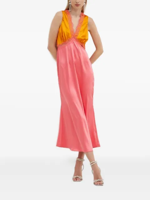 NEVER FULLY DRESSED lace-insert satin dress