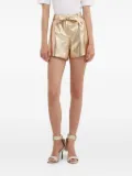 NEVER FULLY DRESSED metallic belted faux-leather shorts - Gold