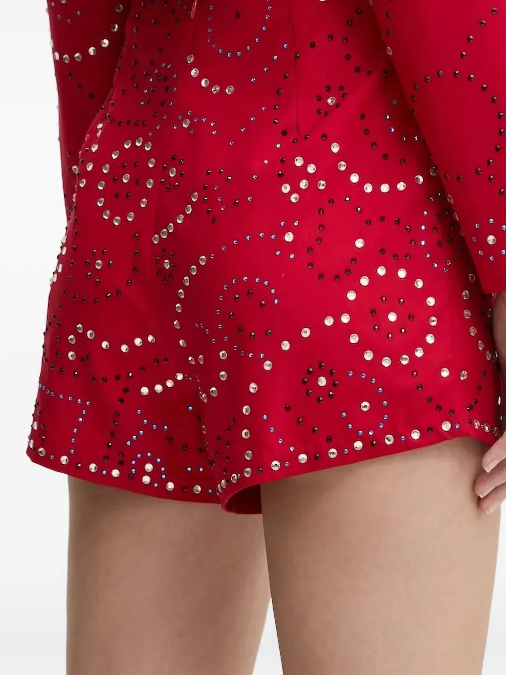 NEVER FULLY DRESSED Straight shorts met stras Rood