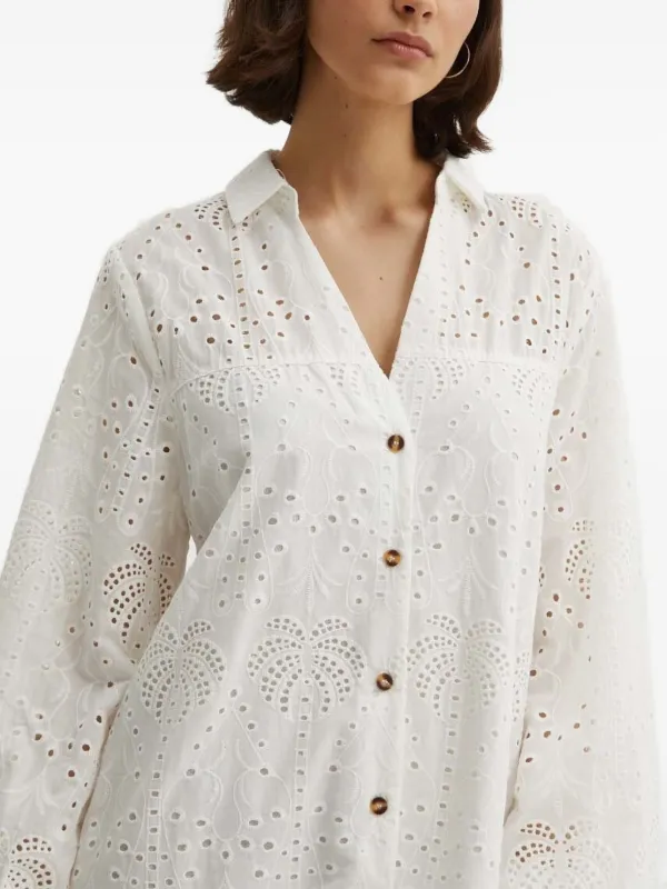 sachin and babi light blue dress FREEMARKET Eyelet Embroidery Midi Dress in White main image 0