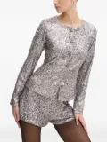 NEVER FULLY DRESSED sequin-embellished button-down top - Silver