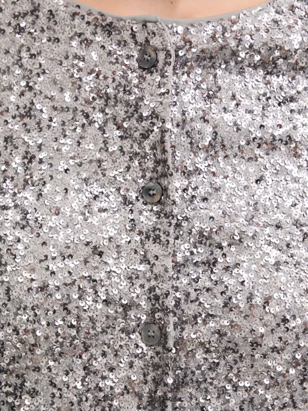 NEVER FULLY DRESSED sequin-embellished button-down Top - Main Image