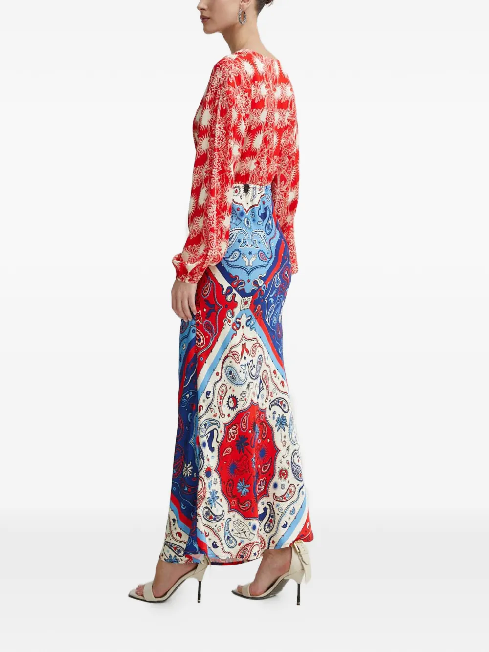 Long-Sleeve V-Neck Maxi Dress