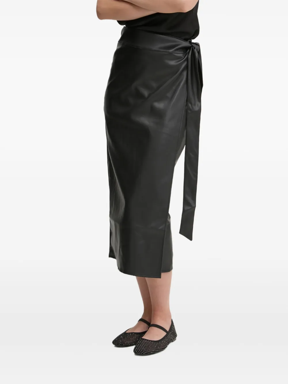 NEVER FULLY DRESSED Wikkelrok met gestrikte taille Zwart