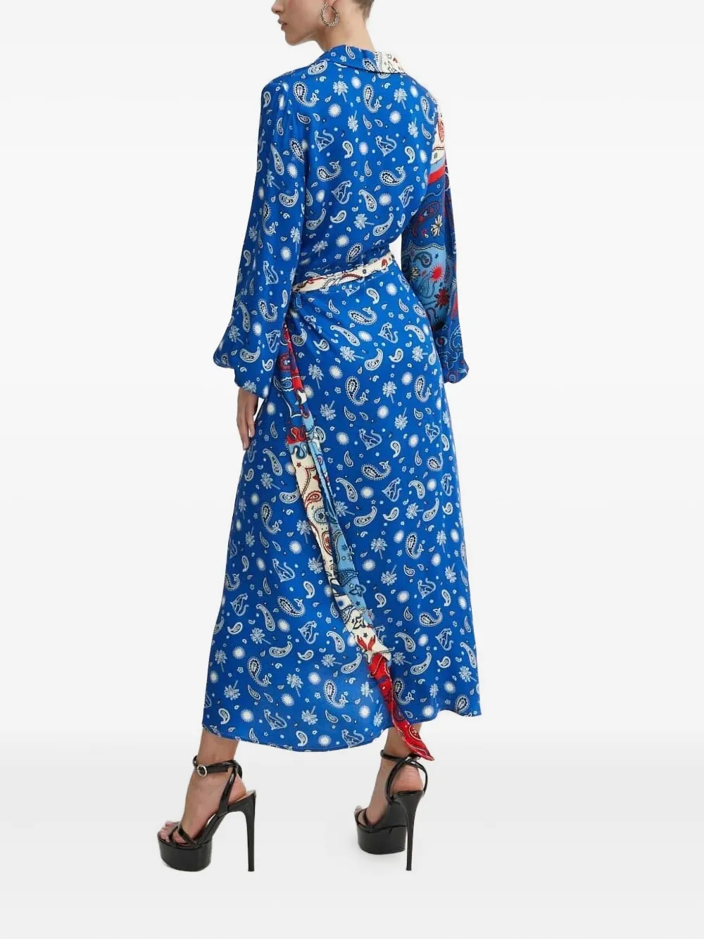 NEVER FULLY DRESSED Midi-wikkeljurk met paisley-print - Blauw