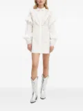 NEVER FULLY DRESSED embroidered ruffled shirt dress - White