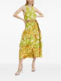 NEVER FULLY DRESSED floral-print halterneck dress - Green