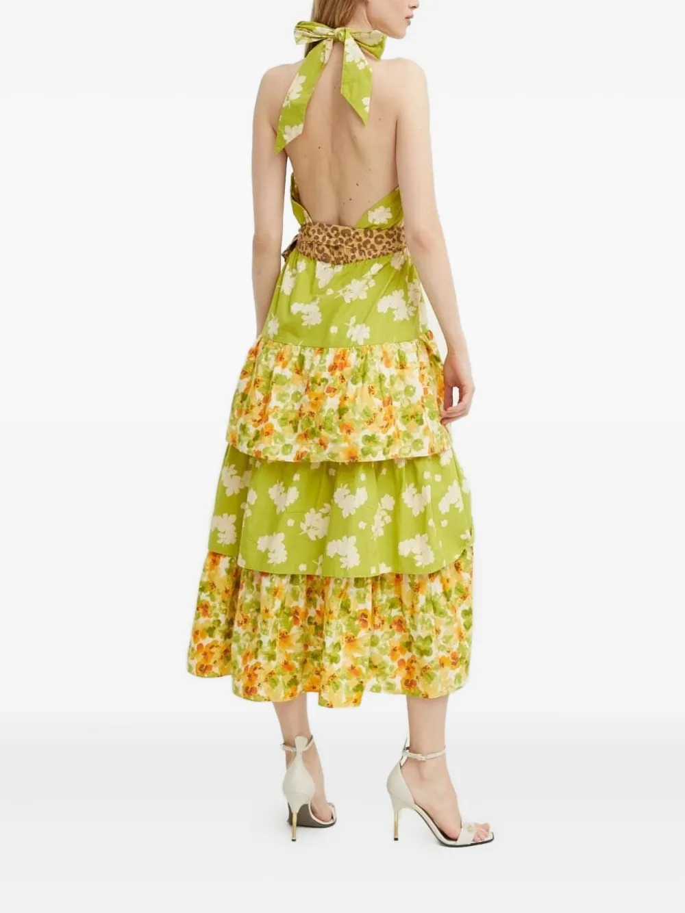 NEVER FULLY DRESSED Halterjurk met bloemenprint Groen