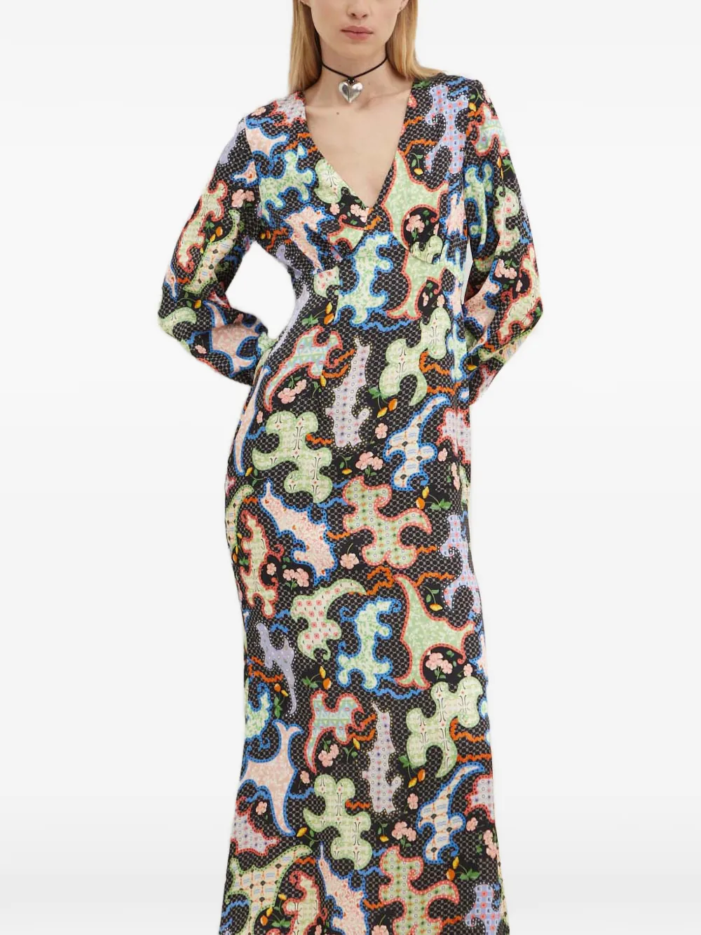 NEVER FULLY DRESSED v-neck dress - Black