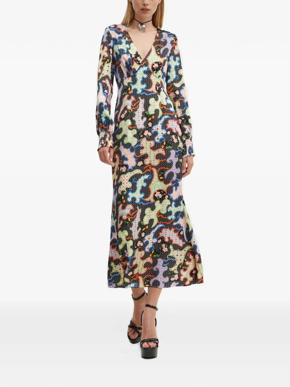 NEVER FULLY DRESSED v-neck dress - Black