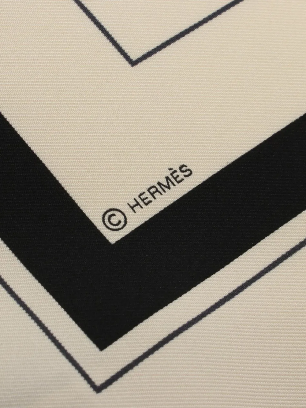 Pre-owned Hermes 2020s Ex-libris 80 Silk Scarf In Neutrals