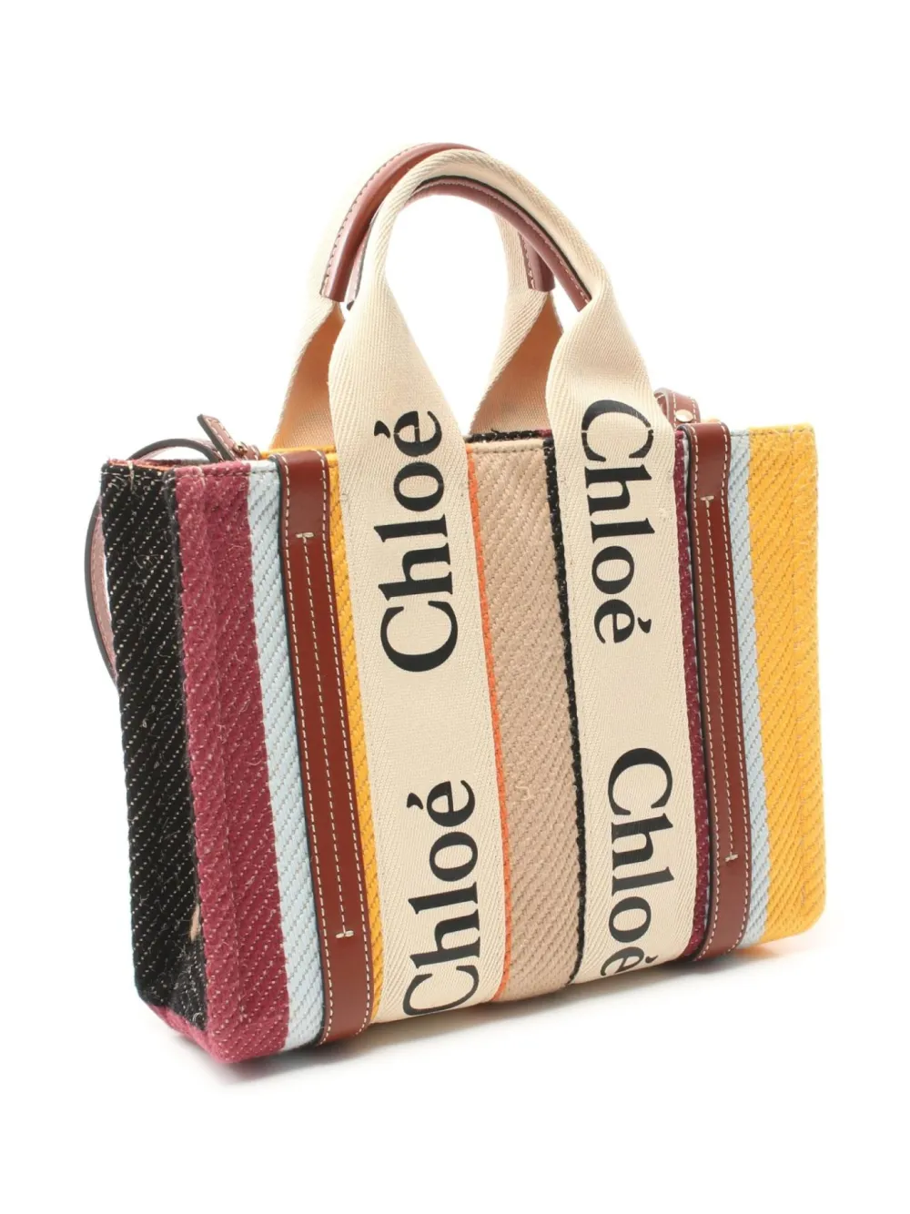 Chloé Pre-Owned 2010s small Canvas Woody satchel - Bruin